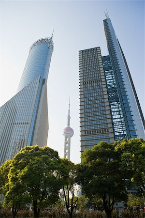 Gratte-ciels et la Tour Perle orientale de shanghai Photographie de stock - Premium Libres de Droits, Code: 614-02763387