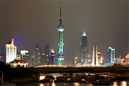 Skyline de Shanghai Photographie de stock - Premium Libres de Droits, Code: 614-02763437