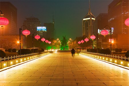 road to city night - Road in xian Stock Photo - Premium Royalty-Free, Code: 614-02763463