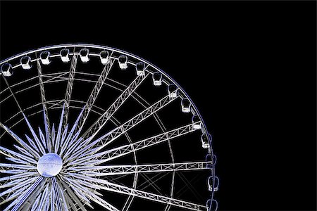 Ferris wheel at night Foto de stock - Sin royalties Premium, Código: 614-02763767