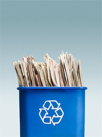 simsearch:614-02763810,k - Newspapers in a recycling bin Stock Photo - Premium Royalty-Free, Code: 614-02763788