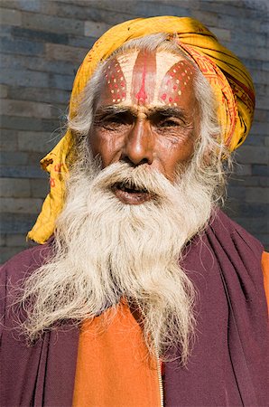 sadhu face photography - Hindu sadhu Stock Photo - Premium Royalty-Free, Code: 614-02934860