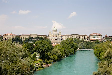 Federal building and river in berne Stock Photo - Premium Royalty-Free, Code: 614-02984602