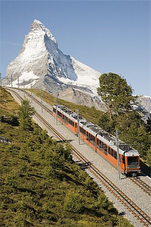 Mountain railway near matterhorn Stock Photo - Premium Royalty-Free, Code: 614-02984636