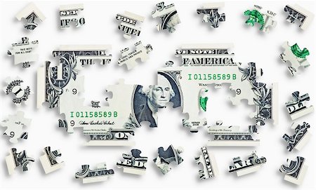 peça perdida - Banknote jigsaw Foto de stock - Royalty Free Premium, Número: 614-02984896