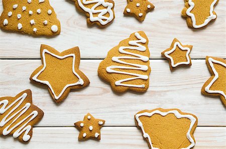 festive biscuits stars - Christmas cookies Foto de stock - Sin royalties Premium, Código: 614-03080359