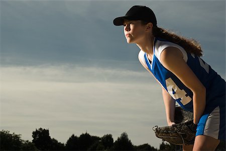 Female baseball player Fotografie stock - Premium Royalty-Free, Codice: 614-03228564