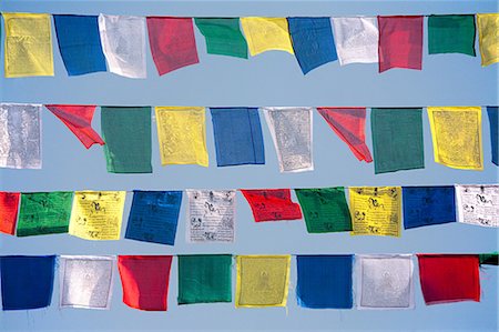 Buddhist prayer flags Foto de stock - Sin royalties Premium, Código: 614-03241250