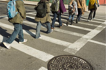 people on the streets of ny - Children walking across road Stock Photo - Premium Royalty-Free, Code: 614-03393627