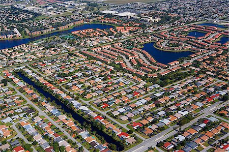 Vue aérienne de maisons sur la côte est de la Floride Photographie de stock - Premium Libres de Droits, Code: 614-03420427