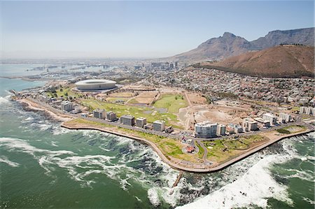 Cape town stadium and coast Foto de stock - Sin royalties Premium, Código: 614-03454950