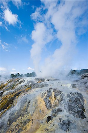 Rotorua, Whakarewarewa thermal aera, Pohutu Geysir Photographie de stock - Premium Libres de Droits, Code: 614-03454998