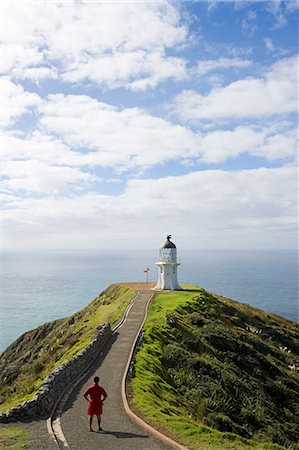 Lighthouse at Cape Reigna, Northland, New Zealand Stock Photo - Premium Royalty-Free, Code: 614-03455004