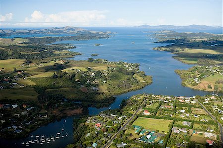 scenic north island new zealand - Aerial view of Bay of Islands near Kerikeri Stock Photo - Premium Royalty-Free, Code: 614-03455001