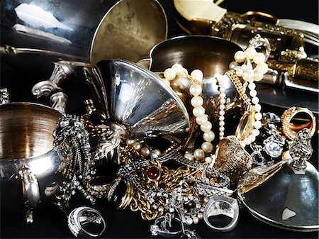 plata (metal) - Jewelry and silverware Foto de stock - Sin royalties Premium, Código: 614-03468730