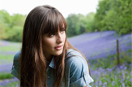 surrey - Young woman in field of bluebells Stock Photo - Premium Royalty-Free, Code: 614-03552107