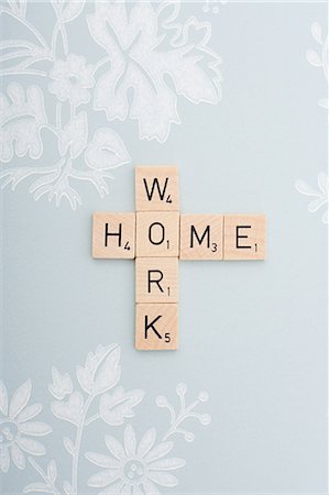 Game tiles spelling work and home Stock Photo - Premium Royalty-Free, Code: 614-03577068