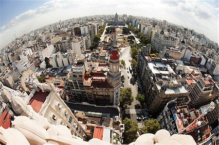 fish eye view - Cityscape from Palacio Barolo, Buenos Aires, Argentina Stock Photo - Premium Royalty-Free, Code: 614-03648593