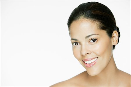 face close up - Portrait of a young hispanic woman Stock Photo - Premium Royalty-Free, Code: 614-03649456