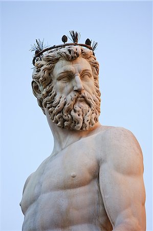 sculpture - Statue de Neptune, Piazza della Signoria, Florence, Italie Photographie de stock - Premium Libres de Droits, Code: 614-03684255
