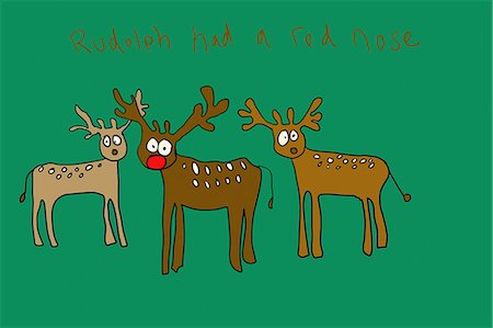 Rudolph had a red nose Foto de stock - Sin royalties Premium, Código: 614-03697798