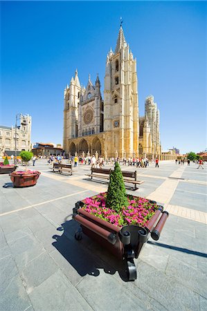 Leon cathédrale, León, Espagne Photographie de stock - Premium Libres de Droits, Code: 614-03747169