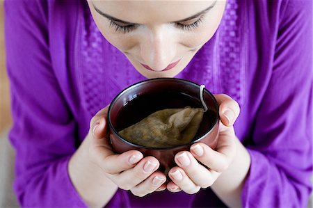 drinking tea - Women drinking herbal tea Stock Photo - Premium Royalty-Free, Code: 614-03784070