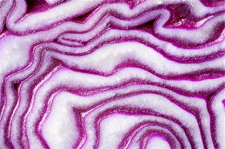 pattern (design found in nature) - Sliced red cabbage, close up Stock Photo - Premium Royalty-Free, Code: 614-03784173