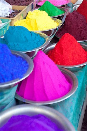 powder (fine particles) - Colourful rangoli powders sold in the markets in Mysore, Karnataka Stock Photo - Premium Royalty-Free, Code: 614-03818885