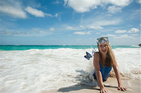 plongeur en apnée - Femme à bord, Mustique, îles de l'eau de Grenadine Photographie de stock - Premium Libres de Droits, Code: 614-03902682