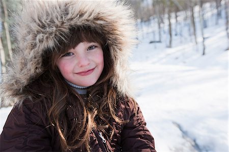 Girl wearing winter coat, portrait Foto de stock - Sin royalties Premium, Código: 614-03902976