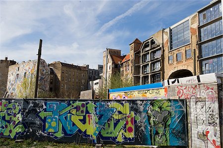 Graffiti on Berlin Wall, Berlin, Germany Foto de stock - Sin royalties Premium, Código: 614-03981600