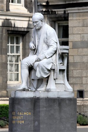 Ireland, Dublin, Trinity college, statue of George Salmon Foto de stock - Sin royalties Premium, Código: 610-05654937