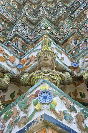 simsearch:610-05842028,k - Thailand, Bangkok, Wat Arun, detail of a Chedi Stock Photo - Premium Royalty-Free, Code: 610-05842150