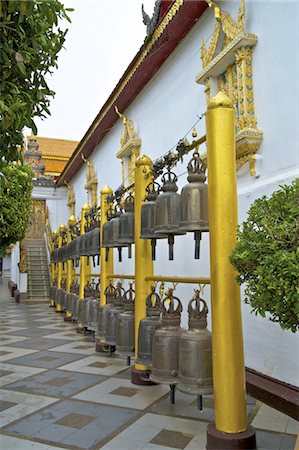 Thailand, Chiang Mai, wat phrathat doi suthep, bells Stock Photo - Premium Royalty-Free, Code: 610-05842346