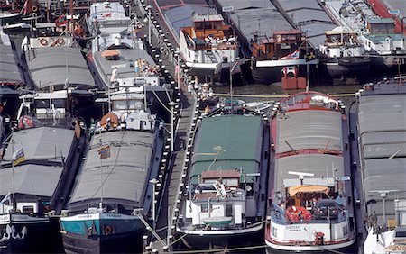 simsearch:610-00256782,k - Les barges de pays-bas, Amsterdam, Photographie de stock - Premium Libres de Droits, Code: 610-00256750