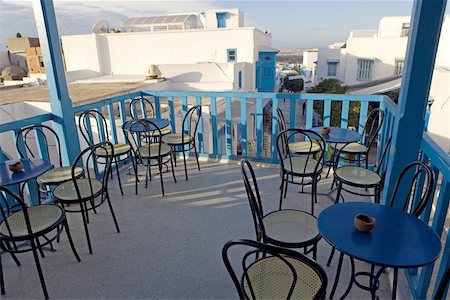 sidi bou said - Tunisia, Sidi Bou Said, cafe terrace Foto de stock - Sin royalties Premium, Código: 610-01576181