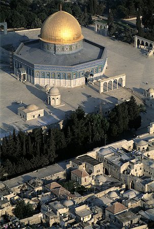 Israel, Jerusalem, aerial view of the Dome of the Rock Foto de stock - Sin royalties Premium, Código: 610-01579159