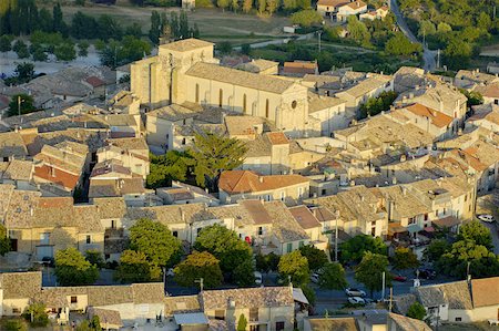 France, Provence, Valensole Village, aerial view Stock Photo - Premium Royalty-Free, Code: 610-01598781