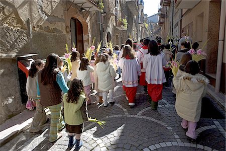 simsearch:610-00255150,k - Italie, Sicile, Pettineo, procession du dimanche des rameaux Photographie de stock - Premium Libres de Droits, Code: 610-02374220