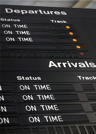 An information sign in a train station. Stock Photo - Premium Royalty-Free, Code: 6102-03749489