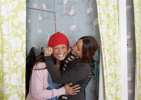 Two teenage girls in a fitting room. Stock Photo - Premium Royalty-Free, Code: 6102-03750337