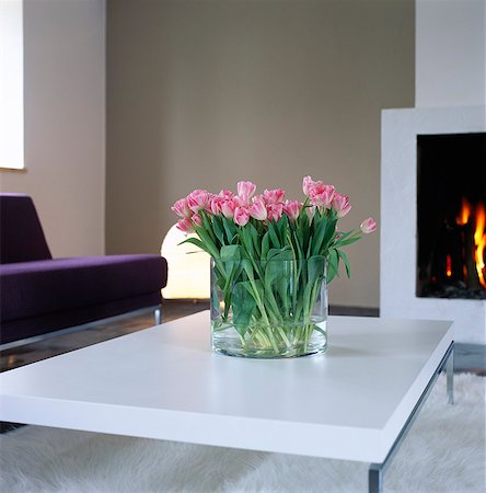 simsearch:6102-03828001,k - Tulips on a table in a living room. Foto de stock - Sin royalties Premium, Código: 6102-03750750