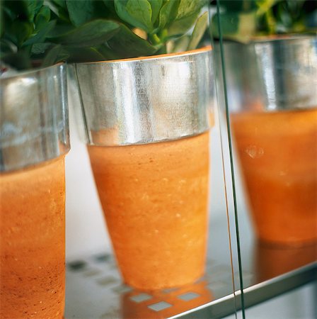 estufa - Three flower pots in greenhouse Stock Photo - Premium Royalty-Free, Code: 6102-03858936