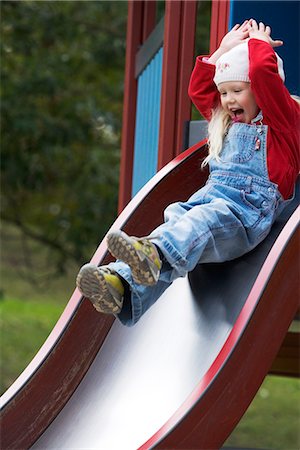 sliding - A girl in a slide, Sweden. Stock Photo - Premium Royalty-Free, Code: 6102-03867090