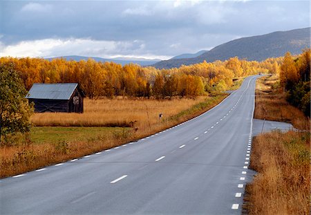 A country road in autumn, Sweden. Foto de stock - Sin royalties Premium, Código: 6102-03826902