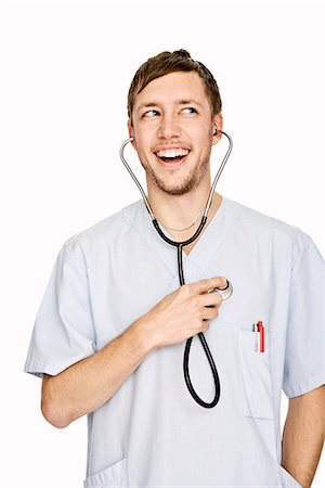stethoscope, heart - Portrait d'un docteur, Suède. Photographie de stock - Premium Libres de Droits, Code: 6102-03827586