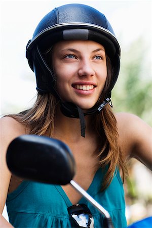 A Scandinavian teenage girl on a vespa, Thailand. Stock Photo - Premium Royalty-Free, Code: 6102-03827757