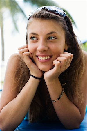 simsearch:6102-04929804,k - A Scandinavian teenage girl smiling, Thailand. Stock Photo - Premium Royalty-Free, Code: 6102-03827760