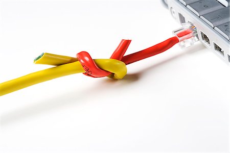 A knot on a flex for a computer, close-up. Stock Photo - Premium Royalty-Free, Code: 6102-03827797